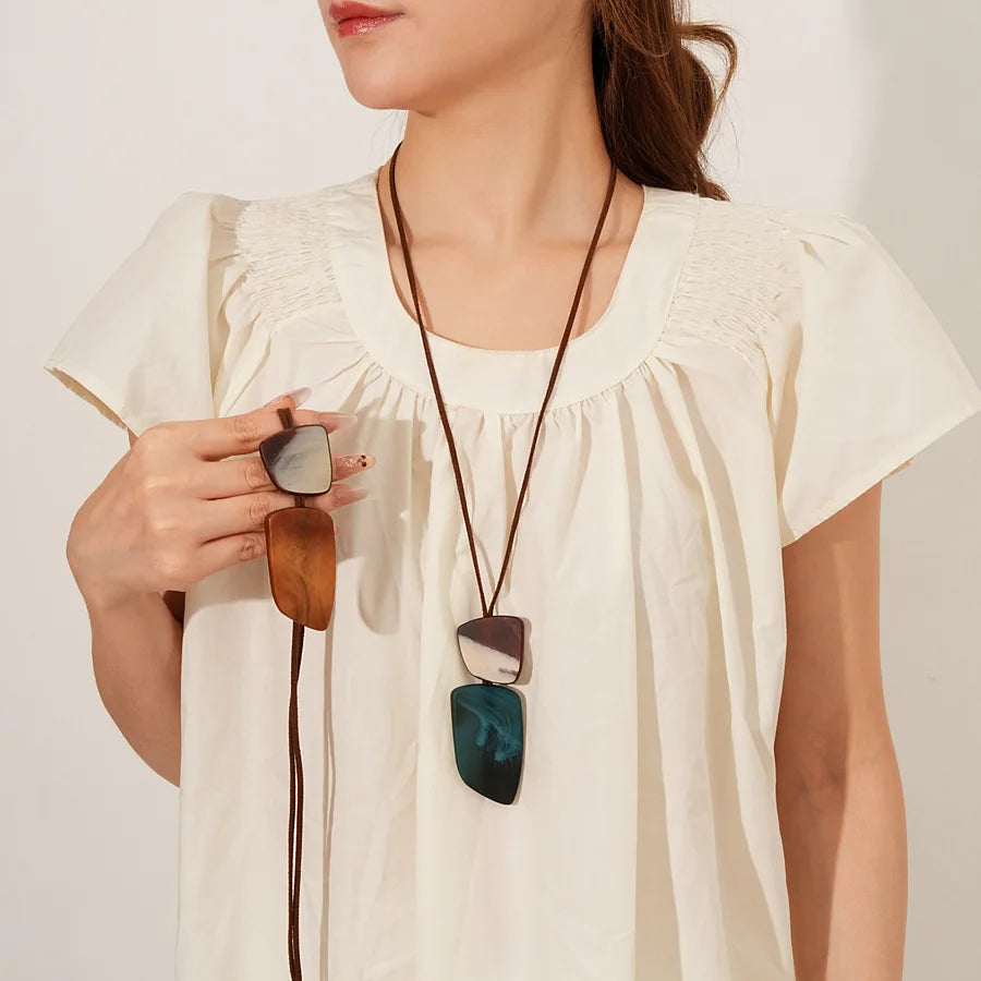 Geometric Acrylic Pendant Necklace