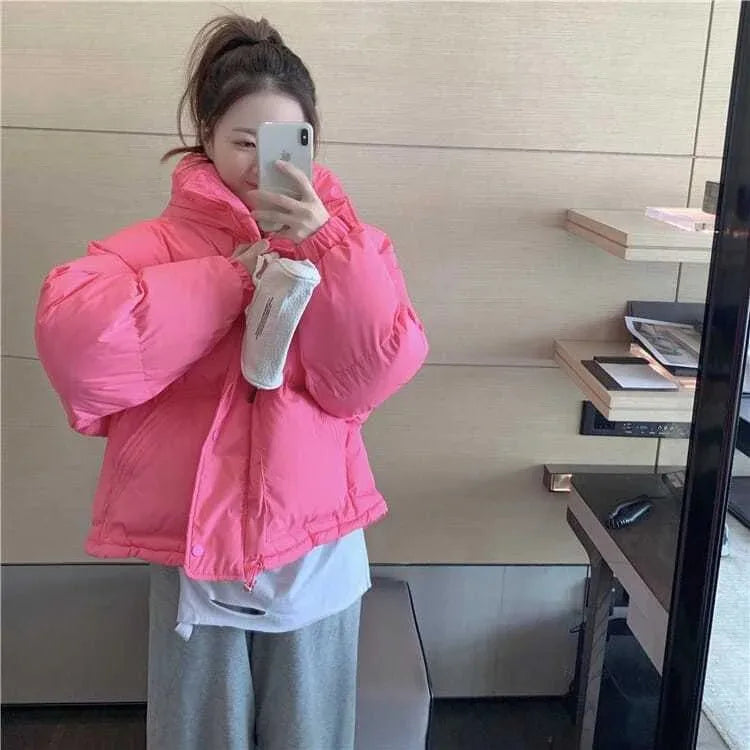 Warm Oversized Hooded Cotton Puffer Parka for Women