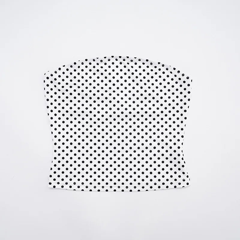 Retro Polka Dot Two Piece Crop Top and Shorts Set for Women