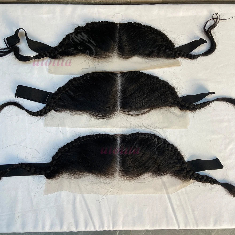 Transparent Straight Lace Frontal With Braids for Women