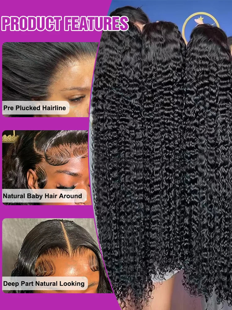 Glueless Deep Wave Water Curl Wig