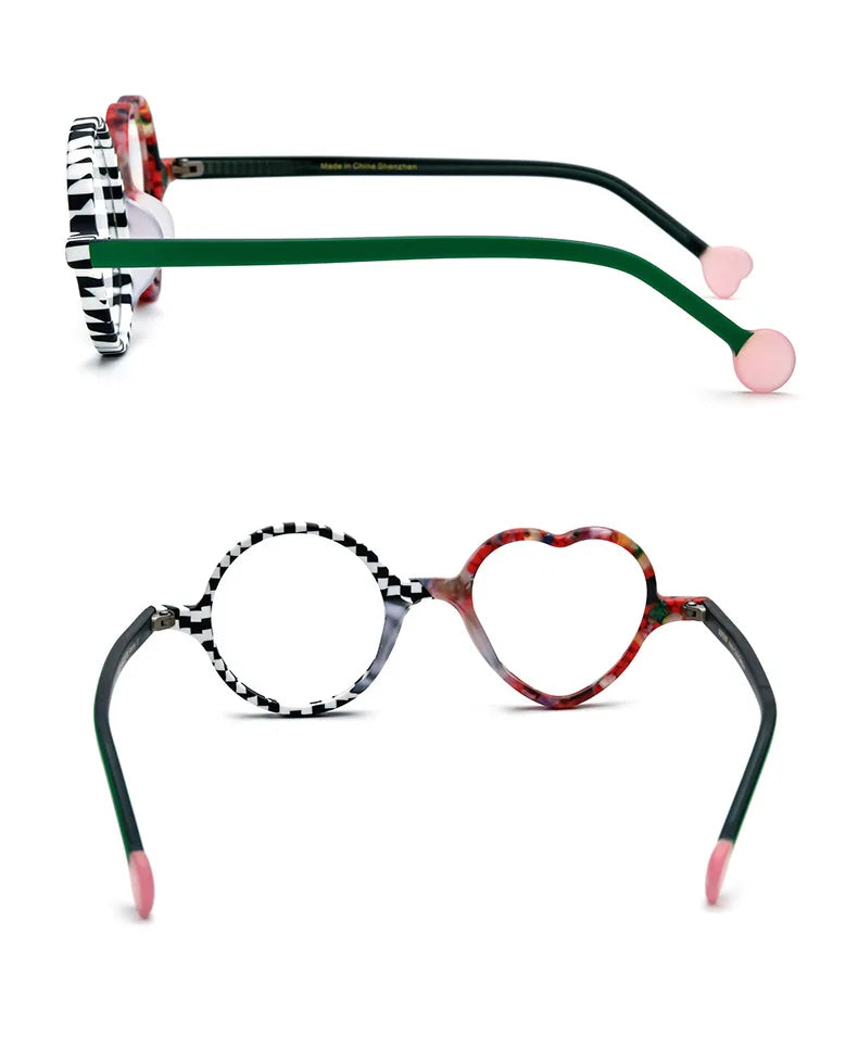 Colorful Heart Frame Fashion Glasses