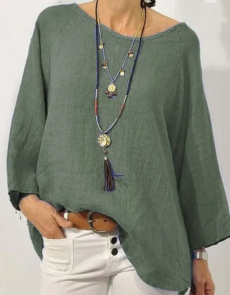 Relaxed Cotton Linen Blend Shirt