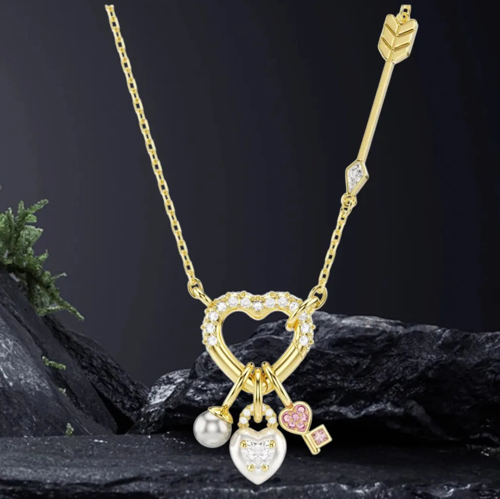 Elegant Silver Crystal Necklace and Earring Set for Women