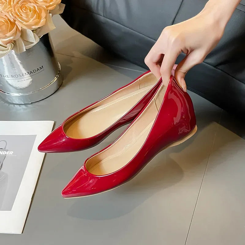 Slip On Pointed Toe Patent Flats