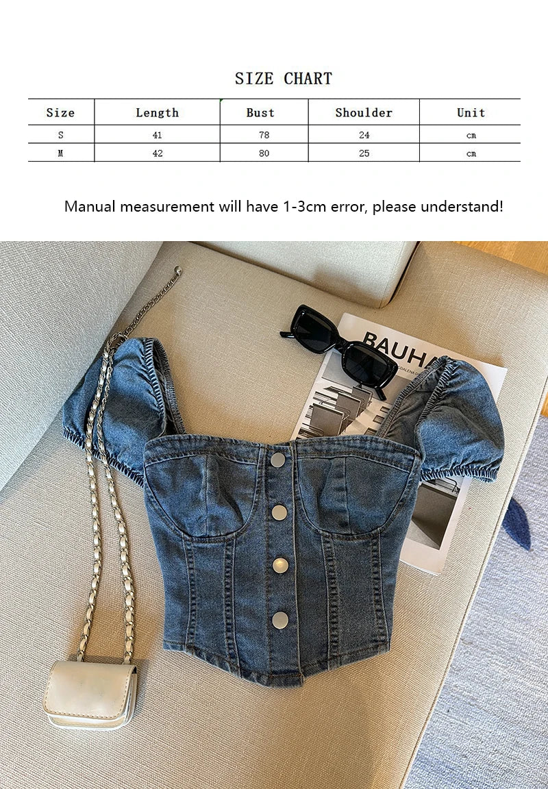 Slim Fit Off Shoulder Denim Shirt