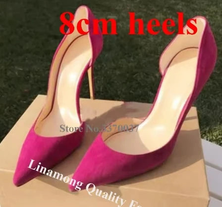 Elegant Dark Green Suede Pointed Toe Stiletto Pumps for Women