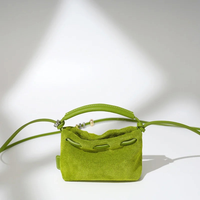 Cloud Pleated Mini Drawstring Bag