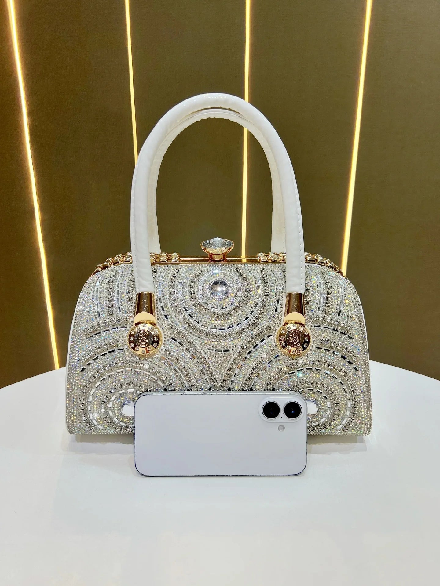 New Dinner Handbag Luxury Brand Diamond-encrusted Sparkling Dinner Party Handbag Fashion Trend Women's Shoulder Crossbody Bag