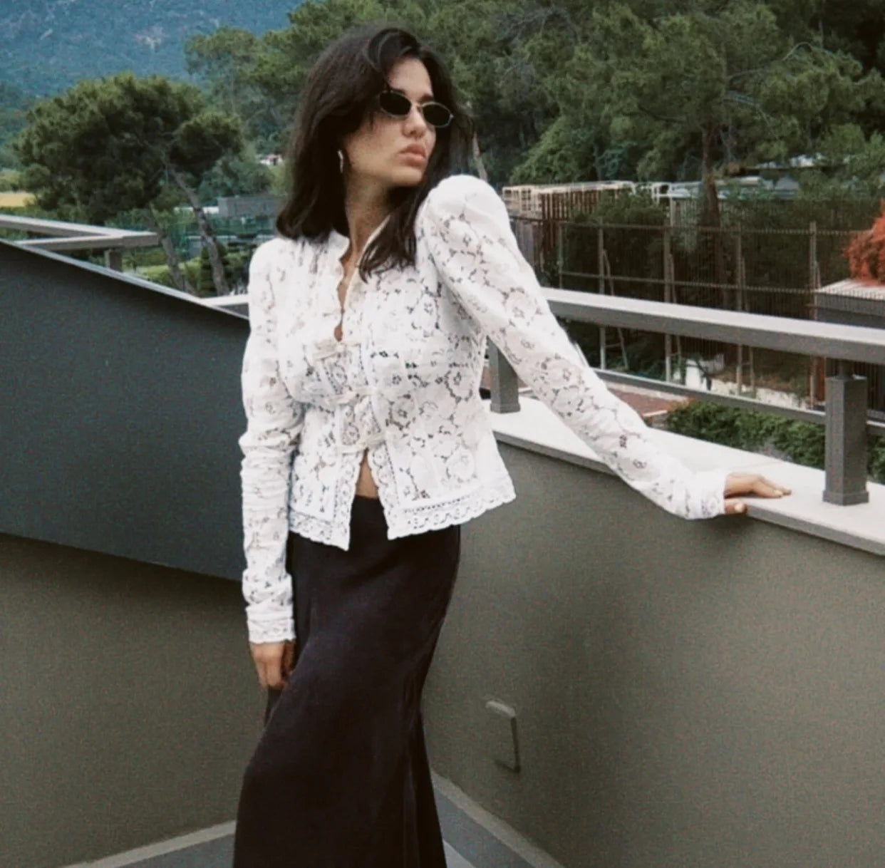 Lace See Through Hollow Out Blouse