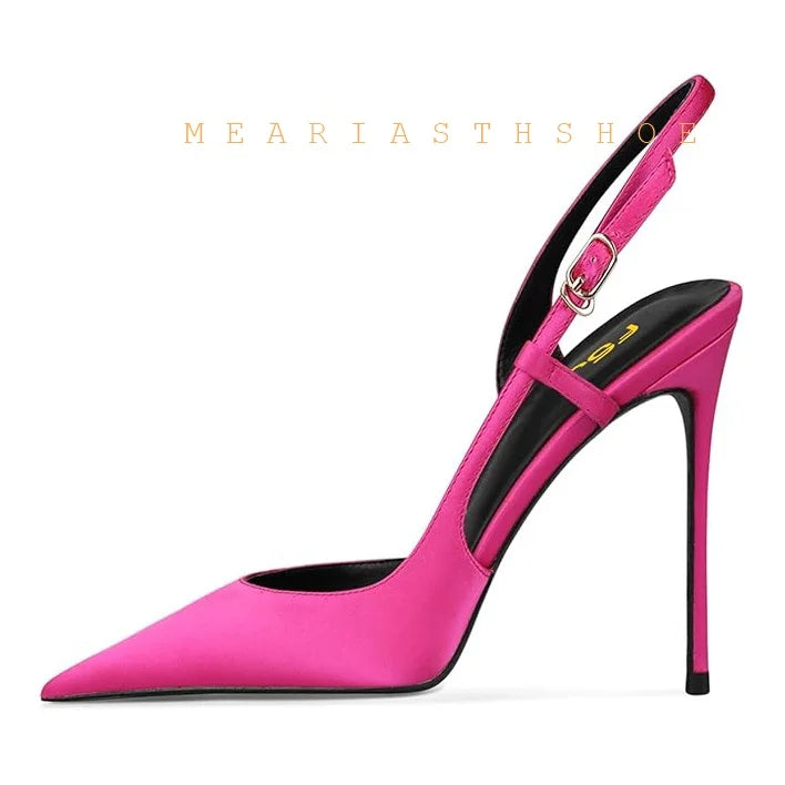 Black Lace Mesh Pointed Toe Side Open Slim High Heel Sandals For Women