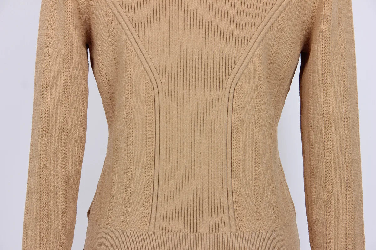 2025 Autumn New Fashion Crew Neck Long-sleeved Top Commuter Single-breasted Slim-fit Sweater Cardigan Jacket for Women