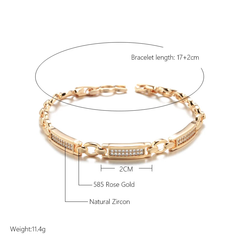 Rose Gold Square Link Zirconia Bracelet