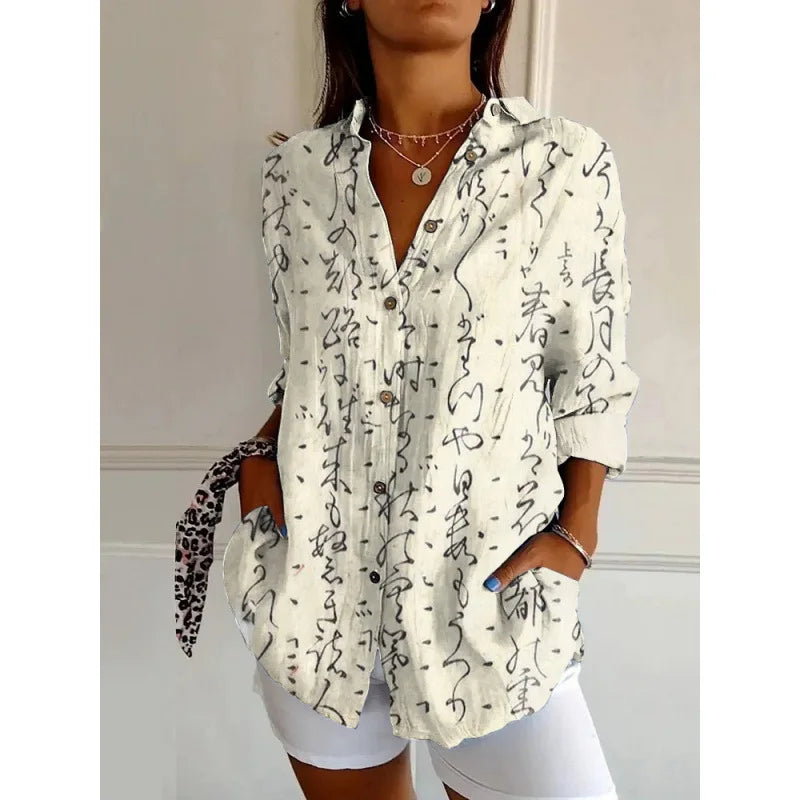 Ditsy Floral Oversized Dropped Shoulder Blouse for Women