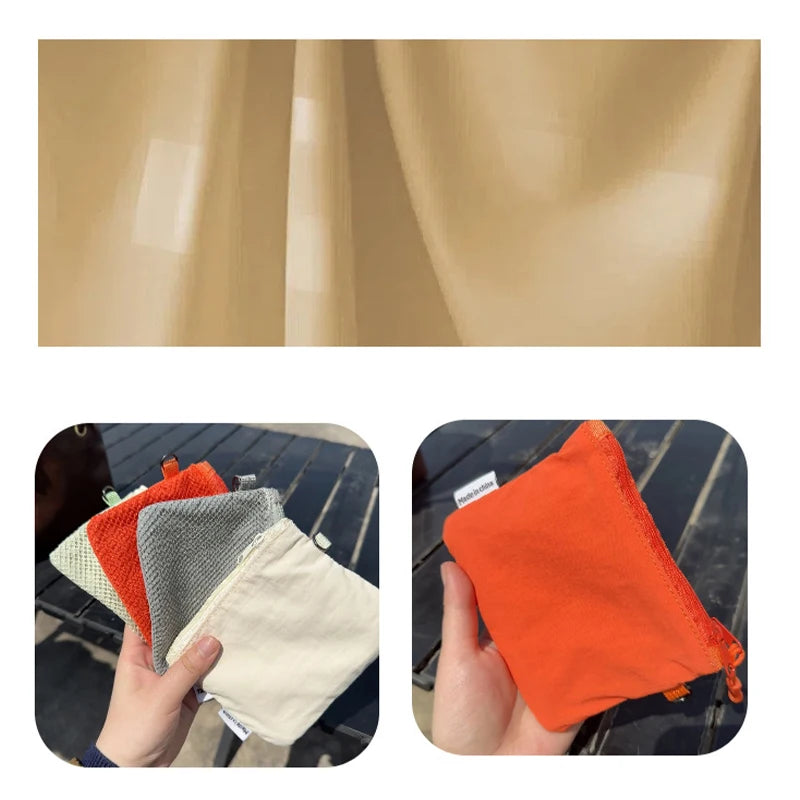 Double-layer Zipper Bag Simple Mesh Storage Bag Large Capacity Portable Earphone Lipstick Cosmetic Bag Mesh Coin Storage Bag