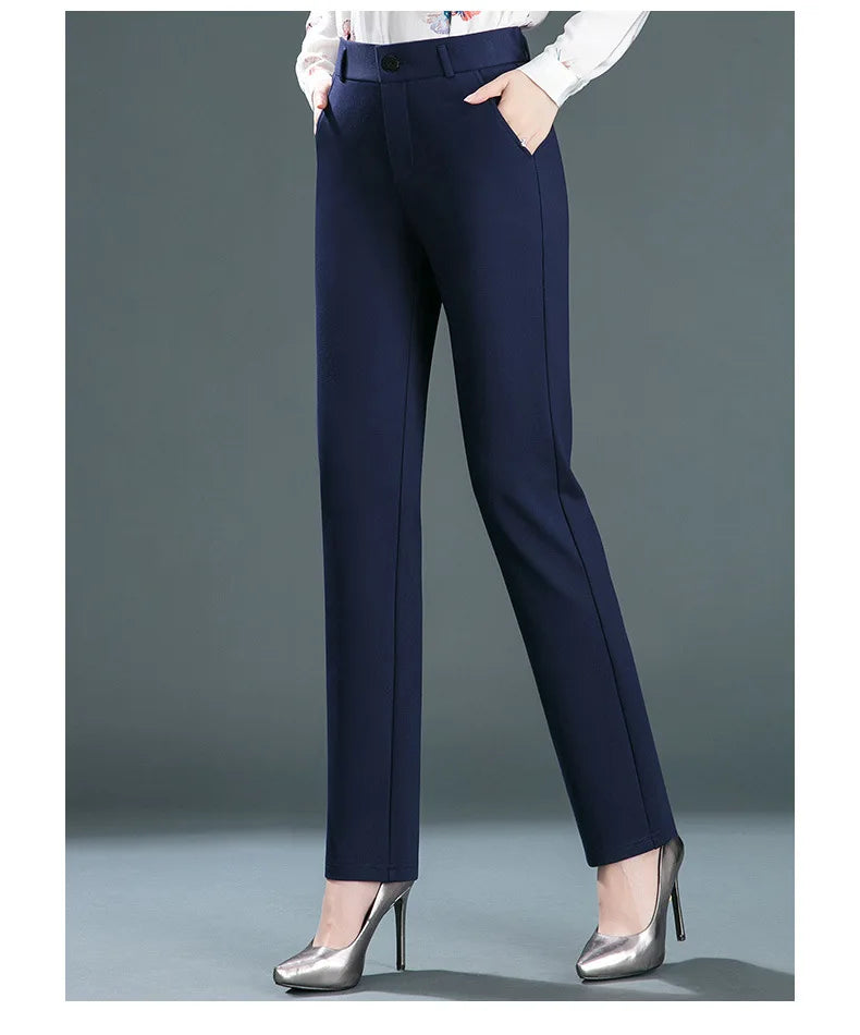 High Waist Straight Leg Relaxed Fit Pants For Women