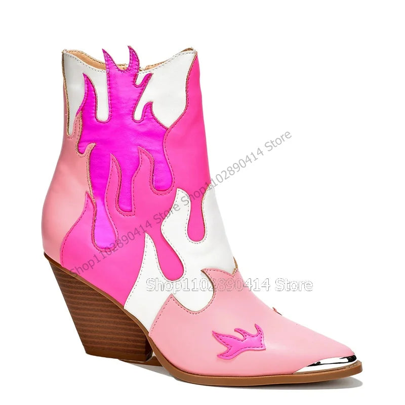 Colorful Totem Pointed Boot