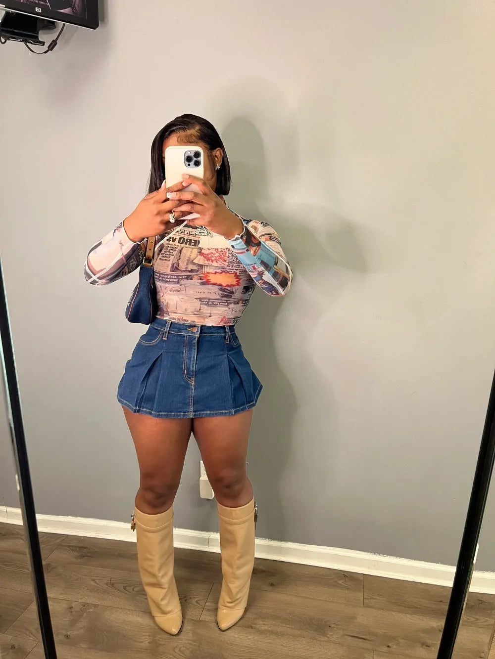 FAGADOER Y2k Denim Shorts Women Pleated Skirt Shorts Summer Stretchy Casual Shorts Retro 90s Fashion Streetwear Short Pants