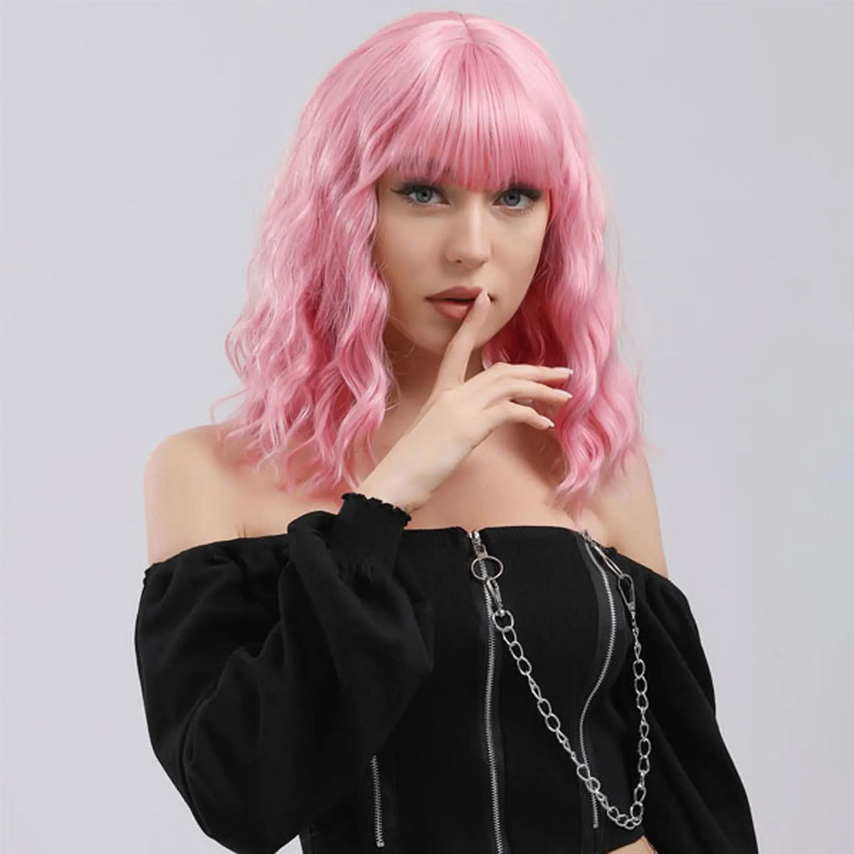 Pastel Synthetic Wavy Shoulder Length Wig for Women