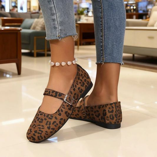 Leopard Print Square Toe Heels