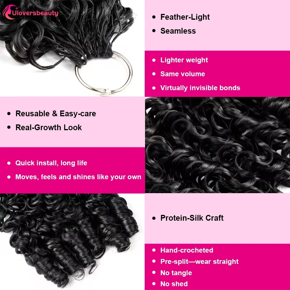 Burmese Curly Crochet Human Hair Extensions for Women