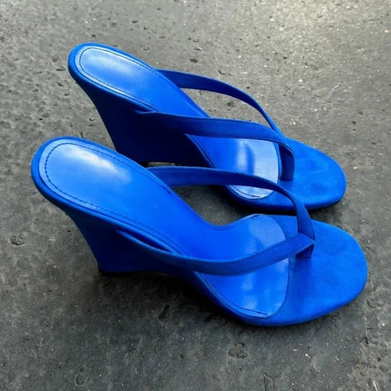 Comfortable Candy Color High Wedge Sandals For Women