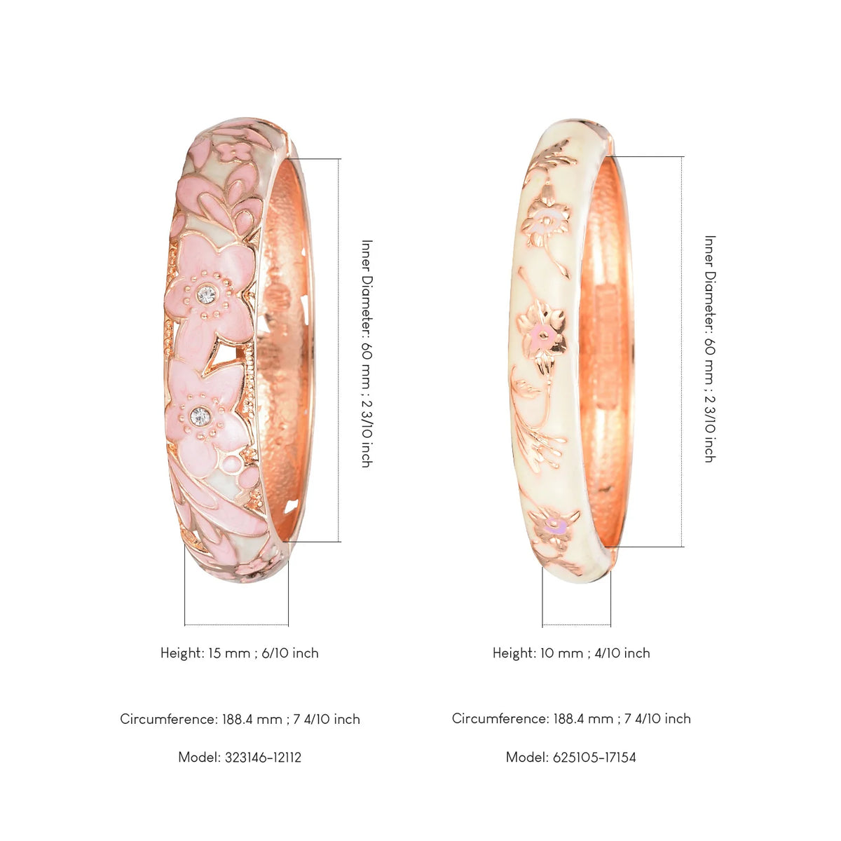Elegant Double Enamel Cloisonne Bangle Set for Women