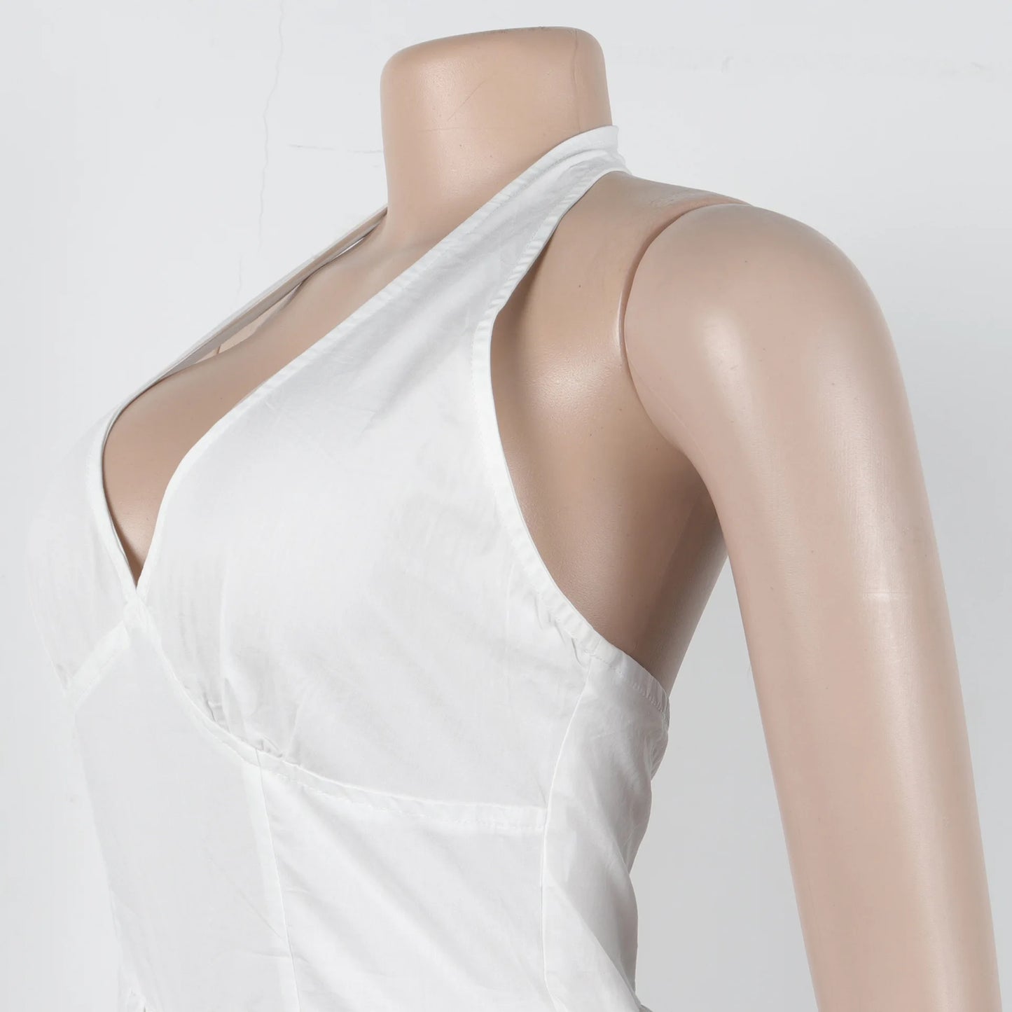 Elegant V-Neck Halter Solid Wide-Leg Jumpsuit for Women