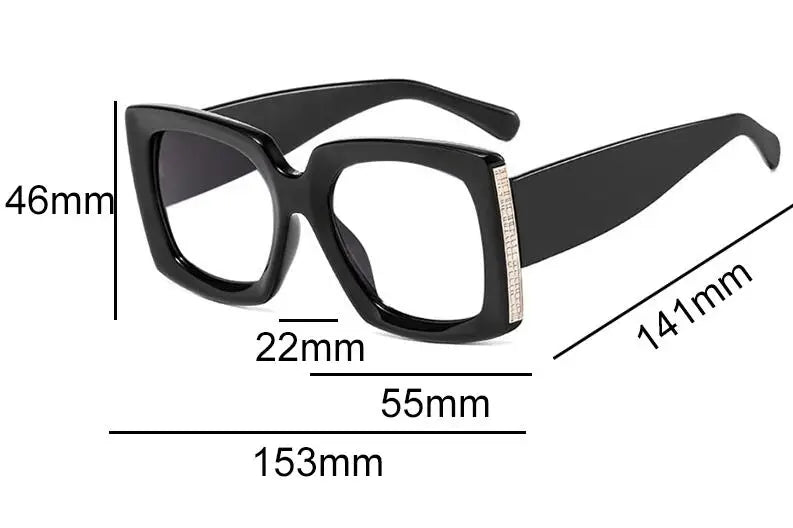 Oversized Square Blue Light Reading Glasses for Women