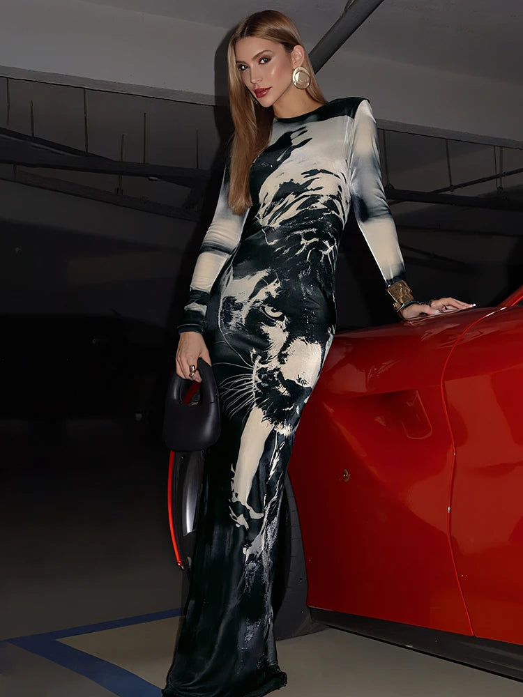 Tiger Print Maxi Dress