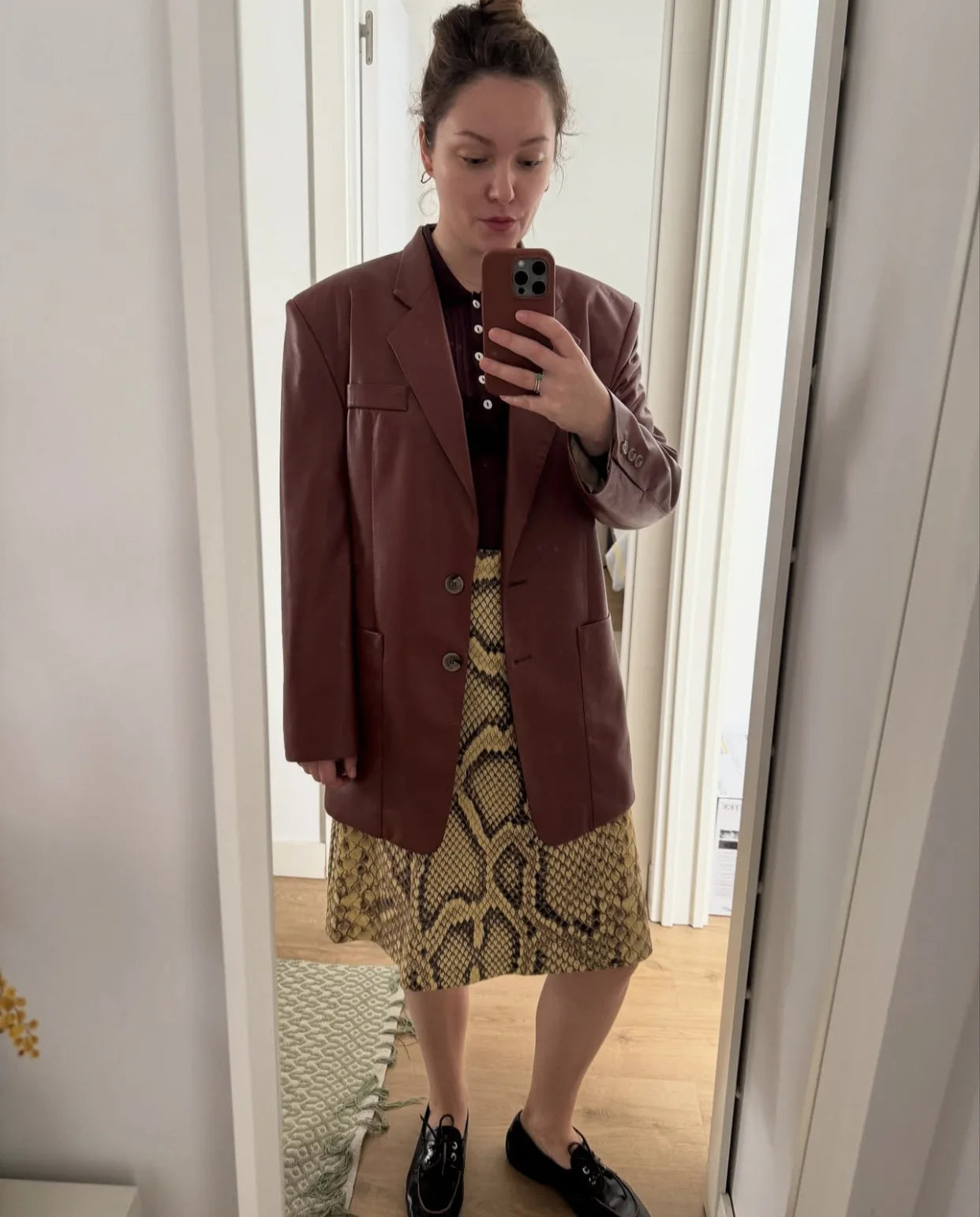 Snakeskin Patchwork High Waist Skirt