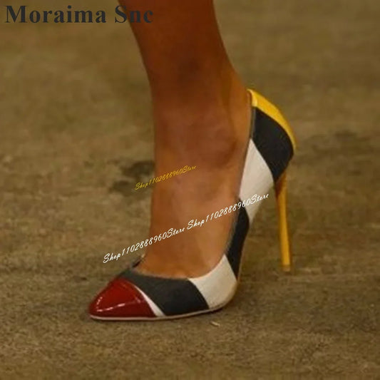 Two Tone Pointed Toe Stiletto Heels