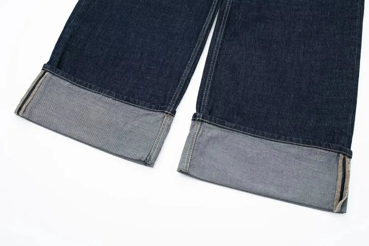 Retro Spliced Street Denim Two Piece Set for Women