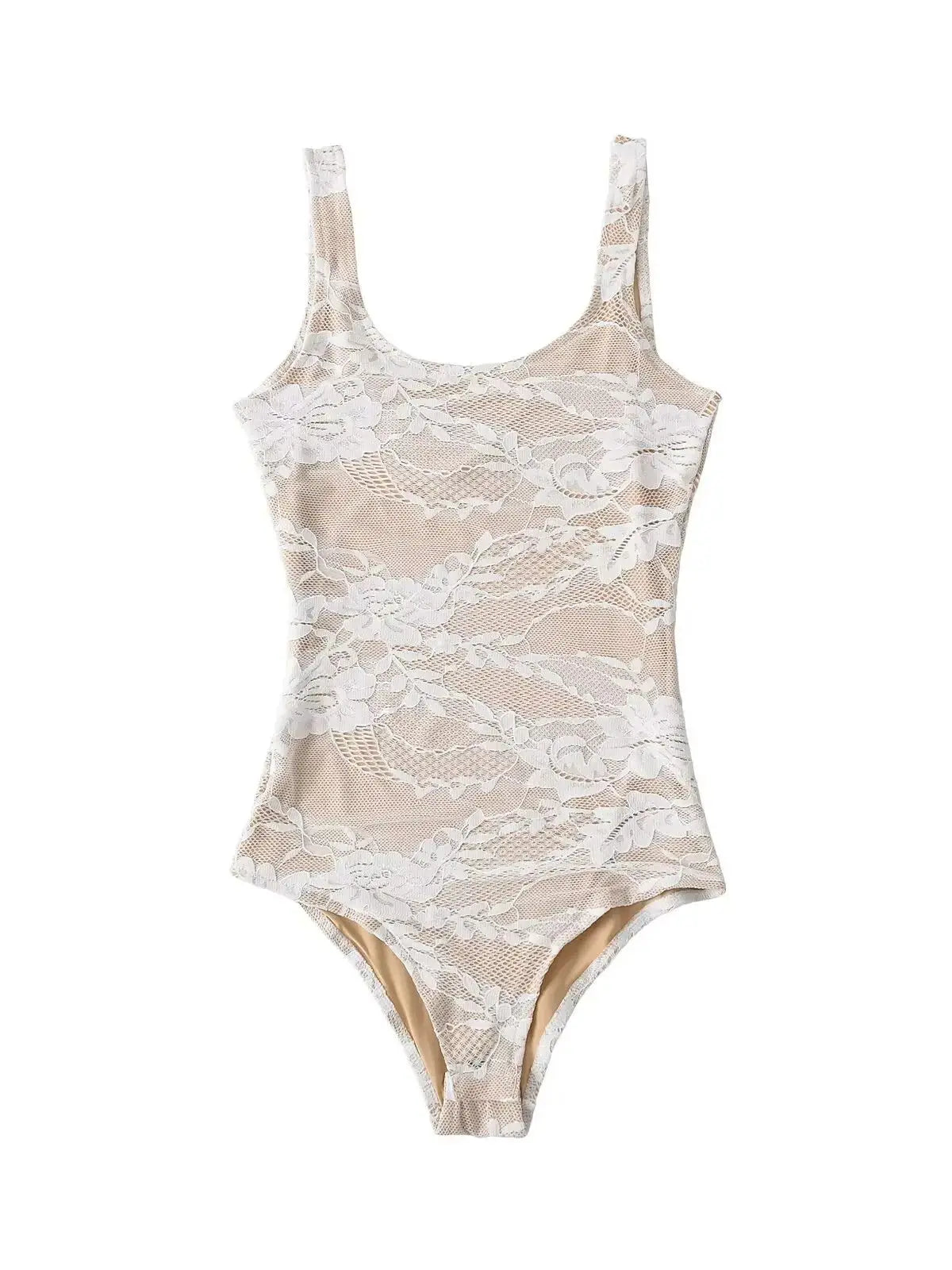 Elegant Sleeveless Bodycon Lace Bodysuit Top For Women