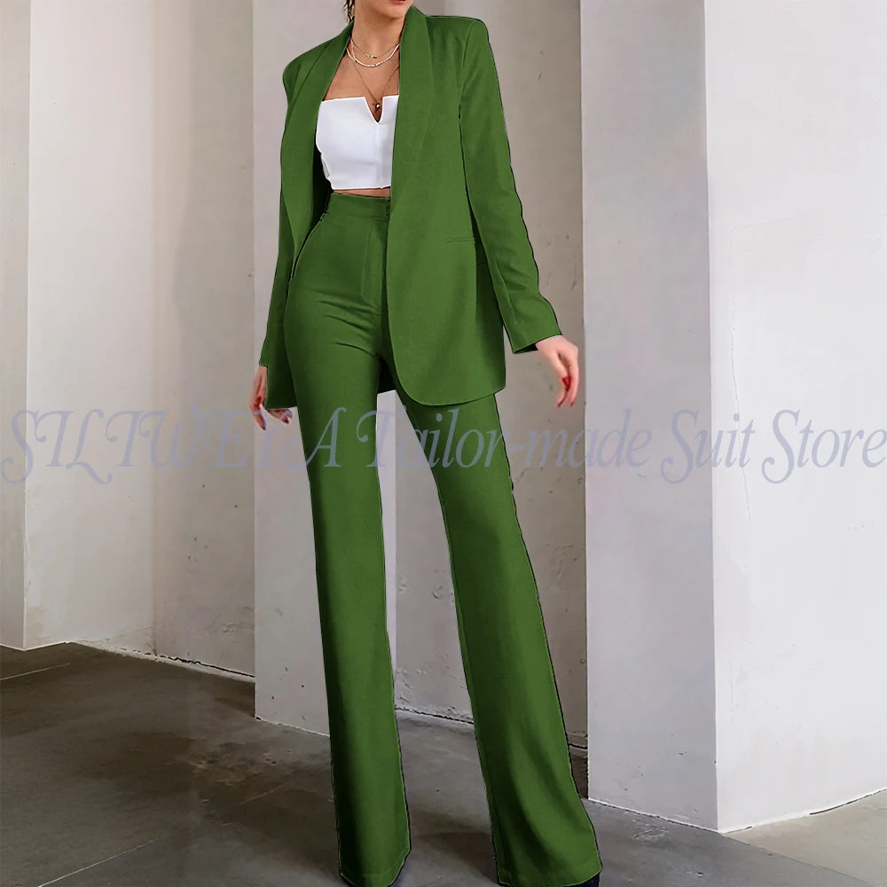 Classic Sophisticated Single Breasted Pants Set for Women