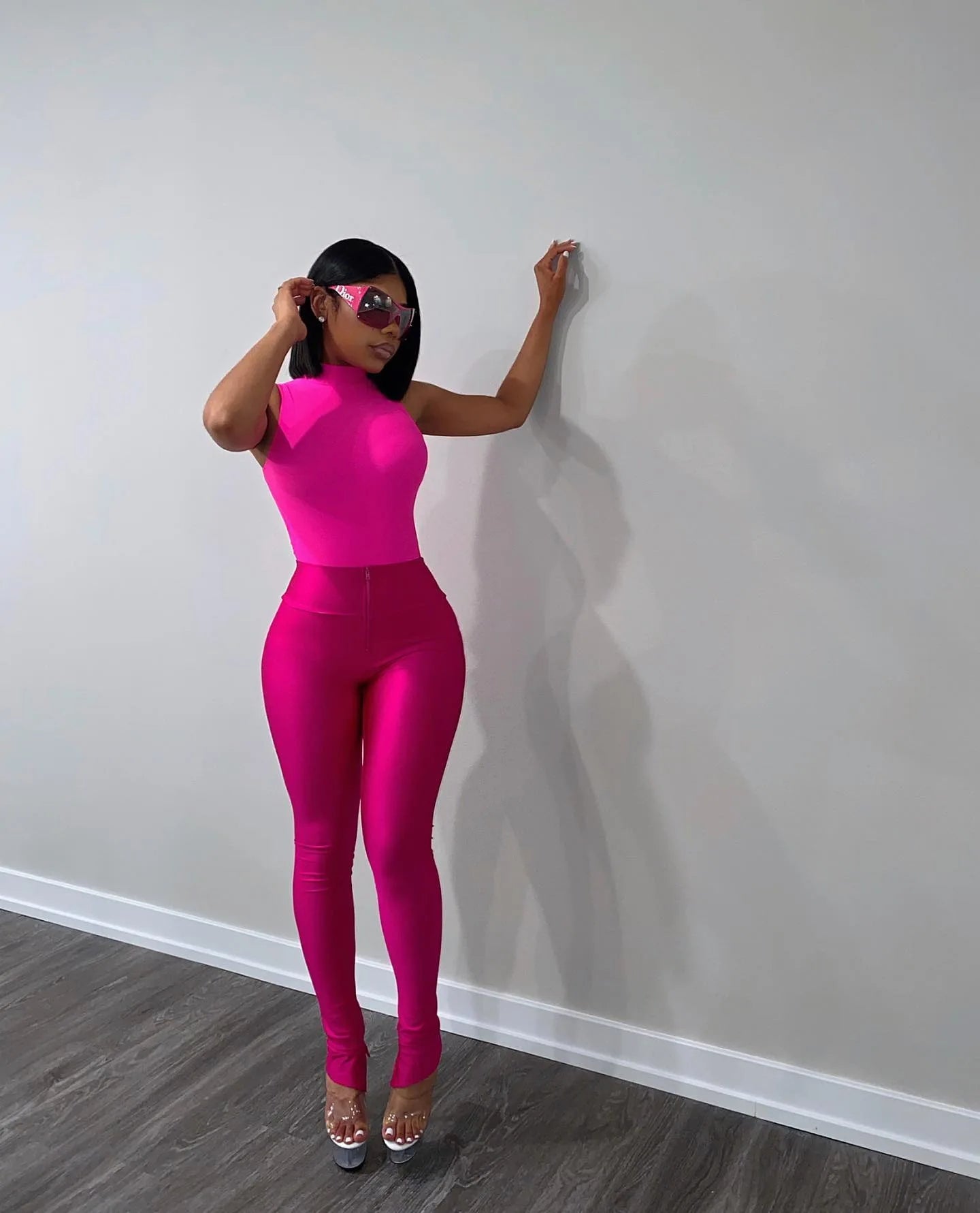 FAGADOER Summer New Fashion Zipper Patchwork Leggings Pants for Woman Solid Color High Waist Bodycon Pants Female Sportswear New
