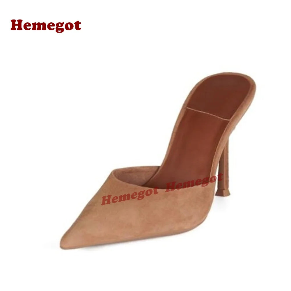 Elegant Blue Suede Pointed Toe Stiletto Heels for Women
