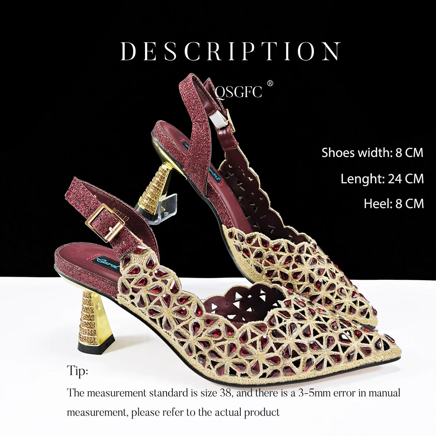 Happy Time Boutique, Exquisite Mini Bag with Pointed Toe Shoes, Sexy Stiletto High-Heeled Shoes, Small Metal Bag in Hand
