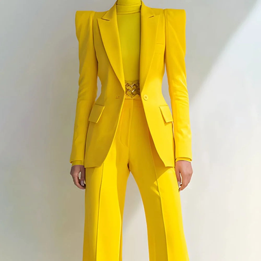 Stylish Double Breasted Two Piece Pantsuit for Women