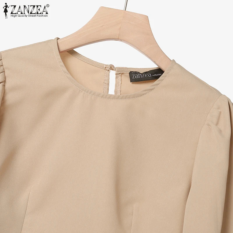 2025 Autumn Pant Sets ZANZEA Fashion 2PCS Women Outfits Solid Tracksuits Suit Long Sleeve Blouses Wide Leg Trousers 2 Piece Set