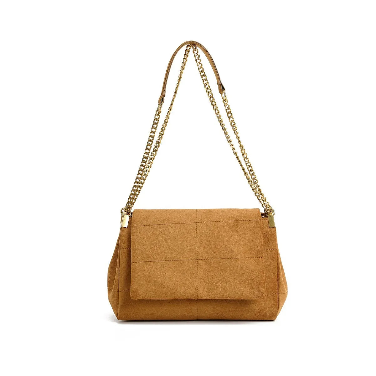 New Women Autumn Winter Suede Shoulder Bag Vintage Tote Bag with Chains Fashion Designer Luxury Handbags Retro Crossbody Bags