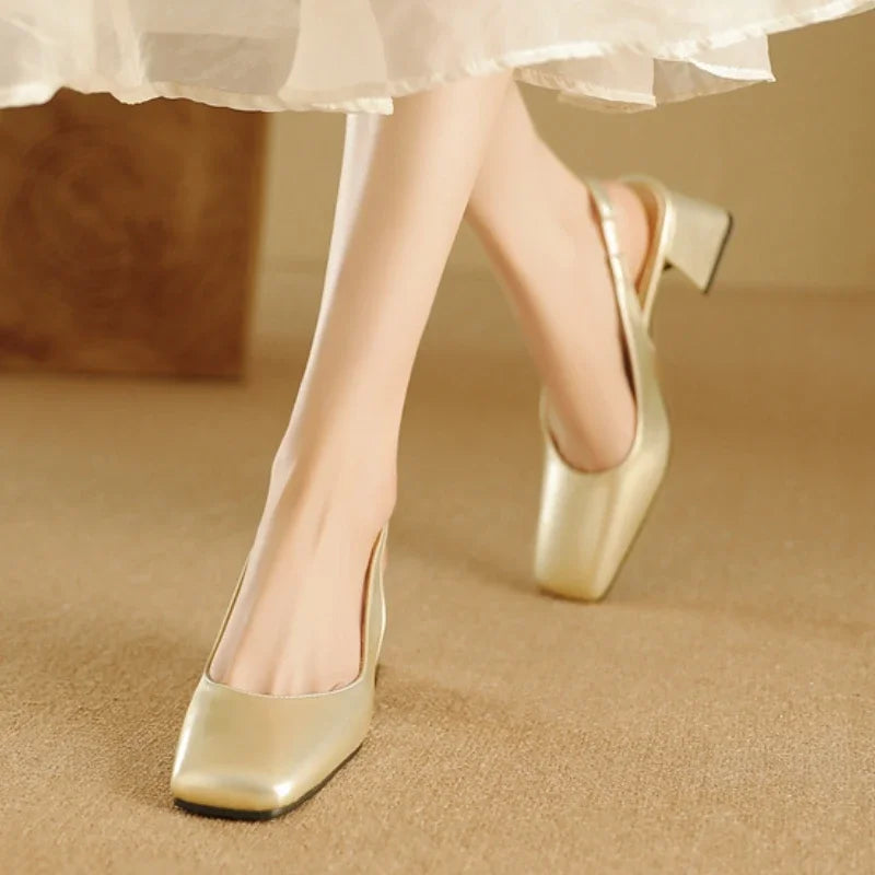 Elegant Bright Green Patent Leather Slingback Pumps for Women