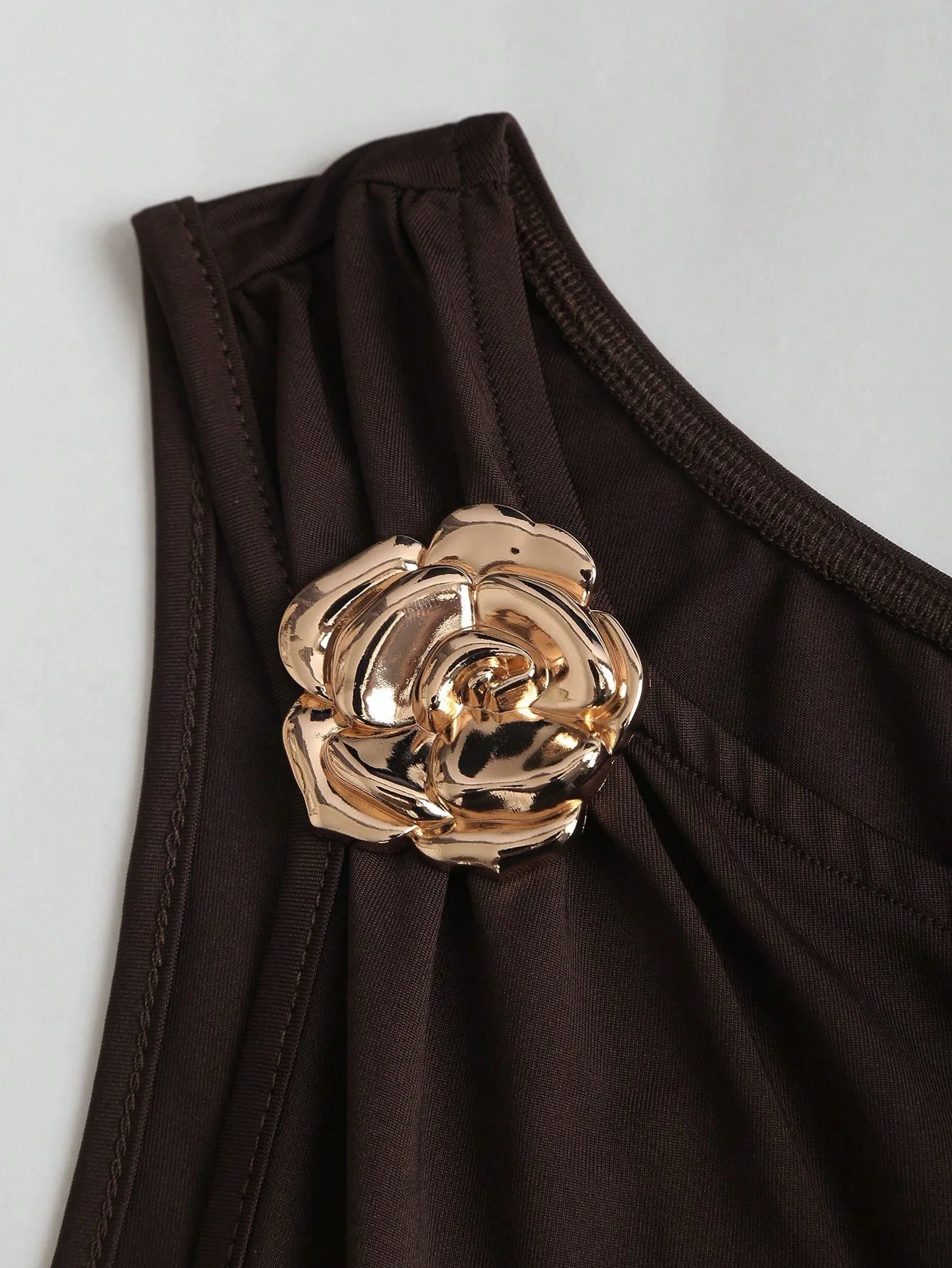 One Shoulder Layered Ruched Floral Mini Dress for Women