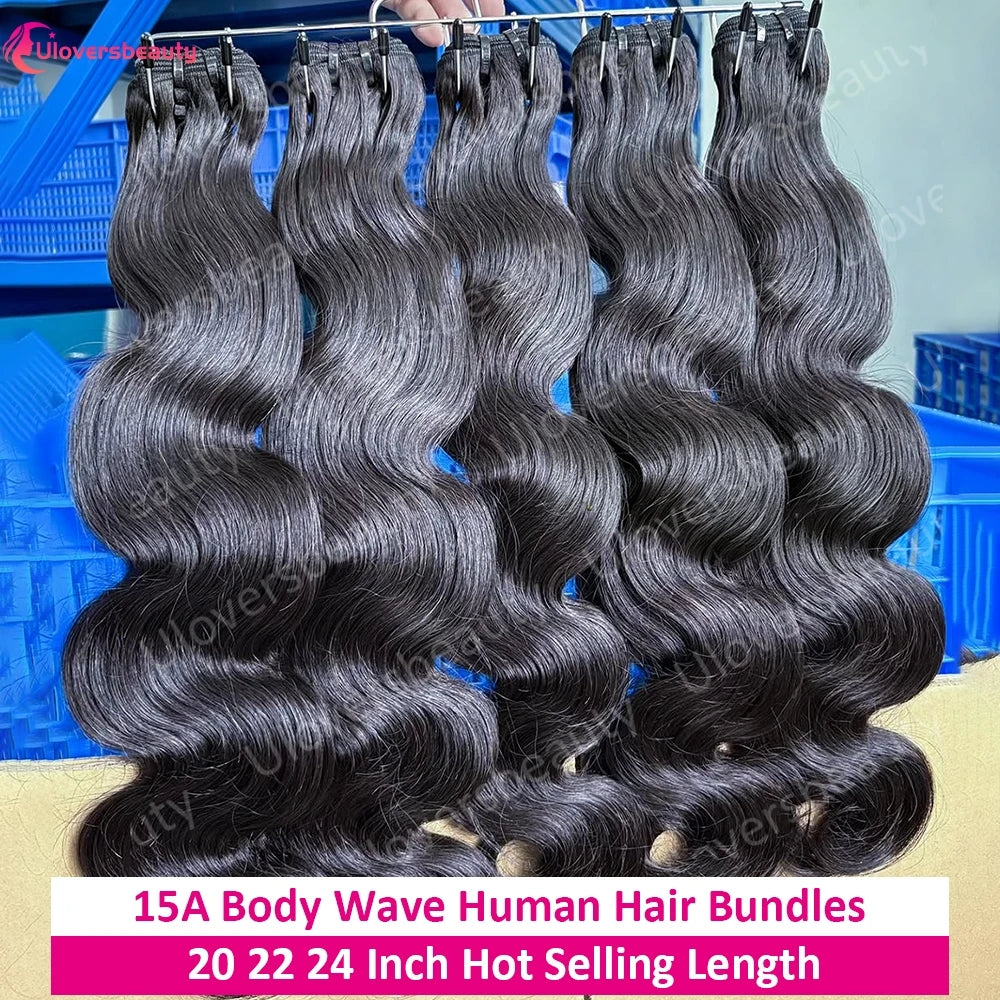 Double Drawn Body Wave Human Hair Bundles for Women