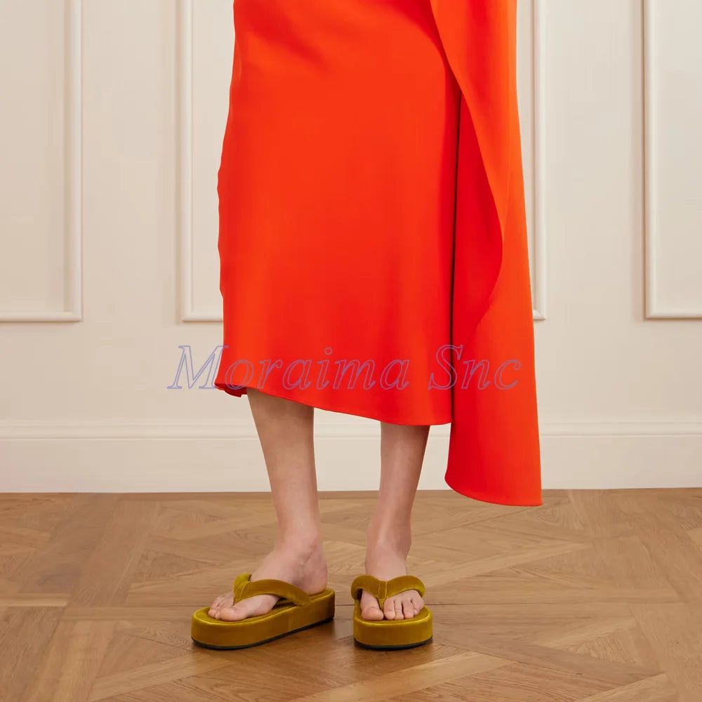 Soft Thick Plush Velvet Platform Flip Flops for Women