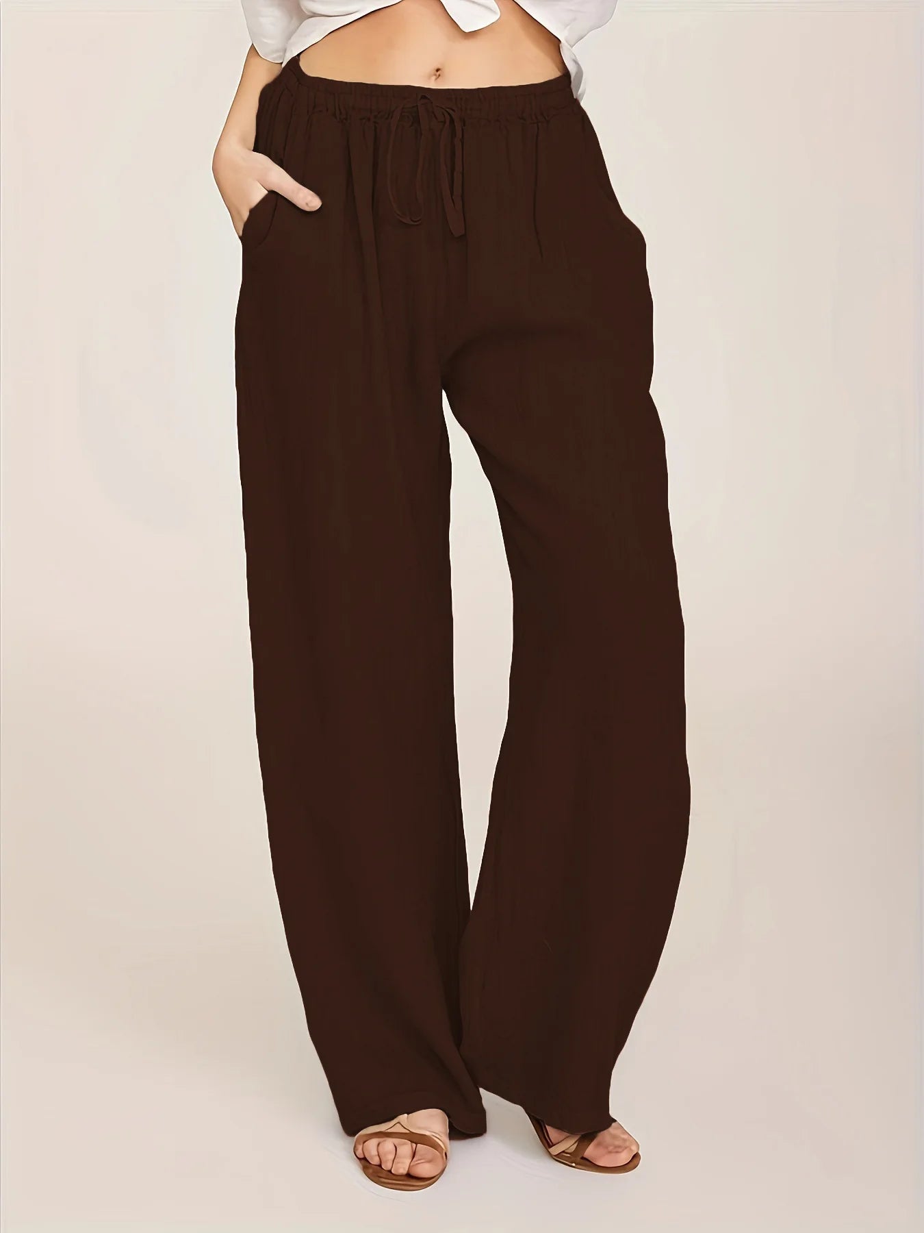 plus Size Women's Loose Cotton Linen Casual Pants 2026 New Style European And American Loose Fit Trousers for Women