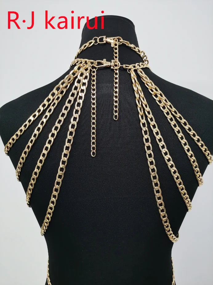Elegant Delicate Gold Shoulder Chain Necklace for Women