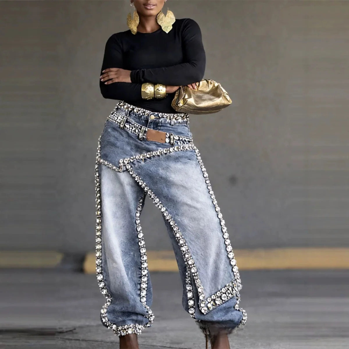 Sleek Lightweight Casual Low Rise Denim Jeans for Women