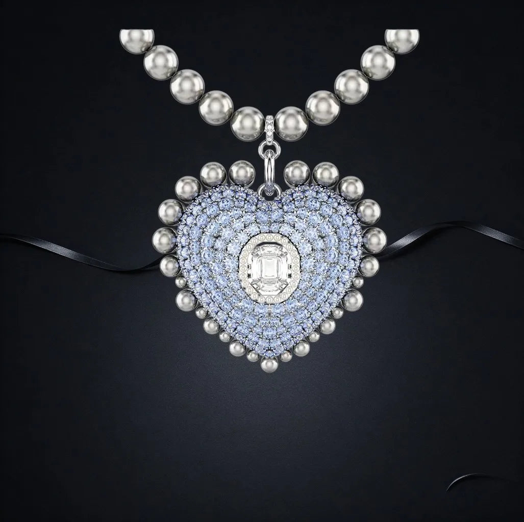 Faceted Crystal Necklace And Earrings