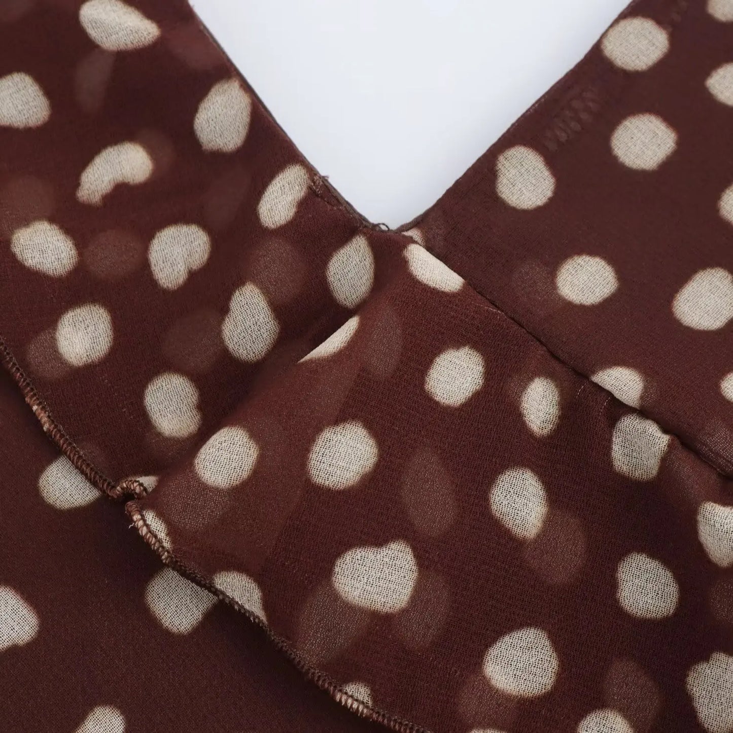 Simple Retro Polka Dot Sleeveless Chiffon Dress for Women